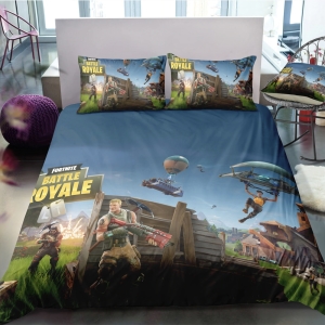 Parure de lit jeux Fortnite mode Battle Royale. Bonne qualité, confortable et à la mode sur un lit dans une maison