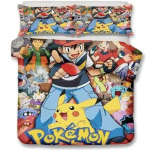 Parure de lit monde Pokémon, bonne qualité, confortable et à la mode sur un lit dans une maison