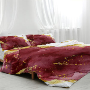 Parure de lit rouge effet peinture