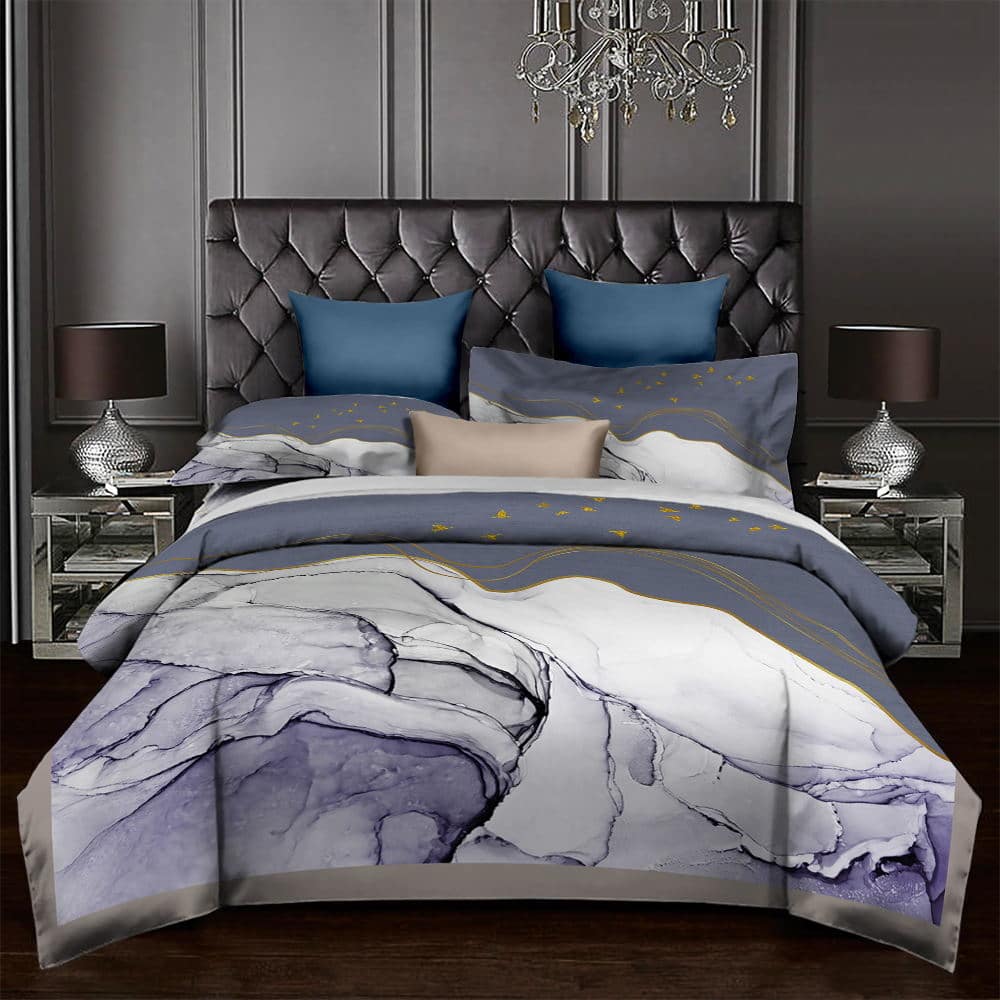 Parure de lit luxueuse violette