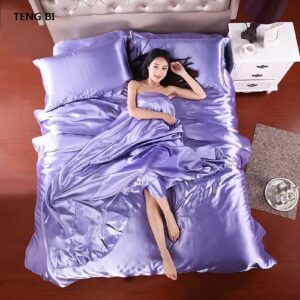Parure de lit satin violet