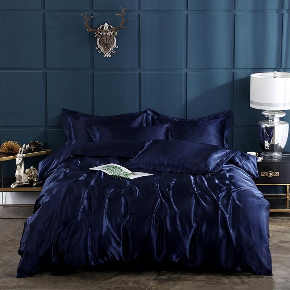 Parure de lit bleue soyeuse 1655 3fa73f