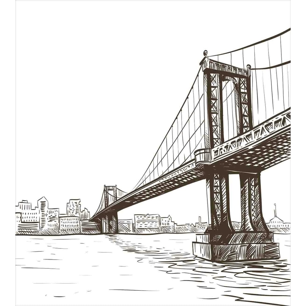 Parure de lit dessin du pont de Brooklyn 19894 3d71d3