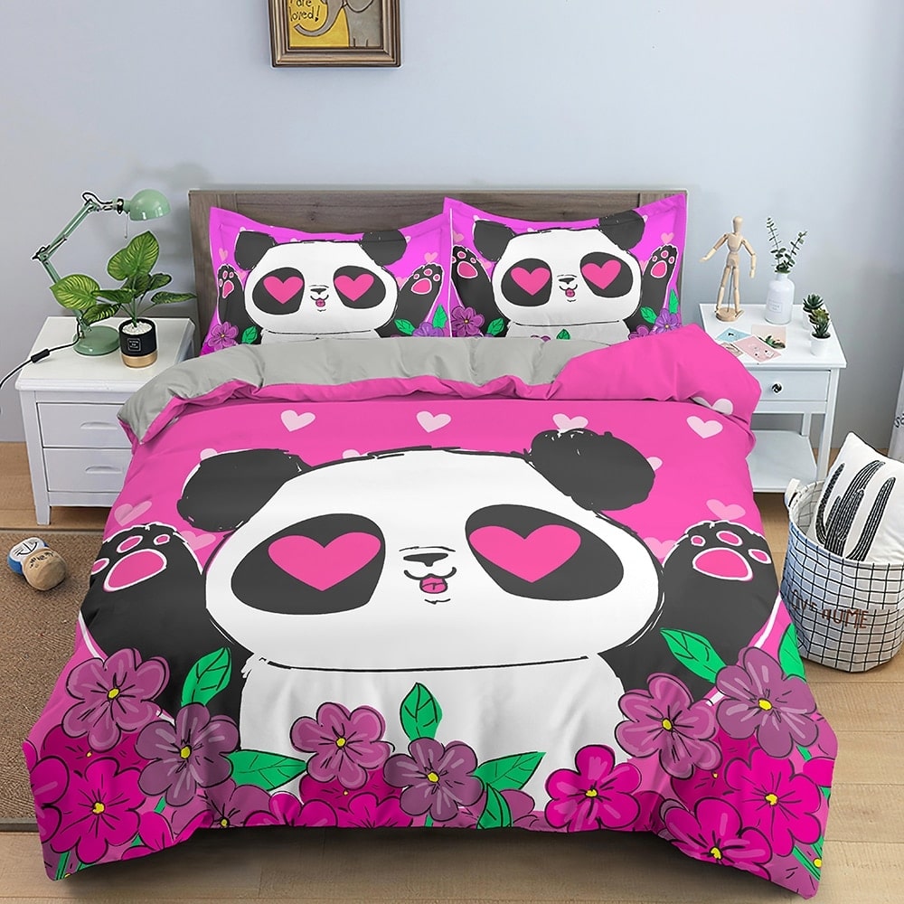 Parure de lit panda plein d'amour 20636 985cc1