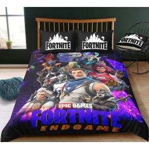 Parure de lit Fortnite End Game. Bonne qualité, confortable et à la mode sur un lit dans une maison