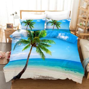 Parure de lit Caraïbes. Bonne qualité, confortable et à la mode sur un lit dans une maison