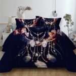 Parure de lit épaisse attrape rêve. Bonne qualité, confortable et à la mode sur un lit dans une maison