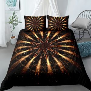 Parure de lit attrape rêve motif mandala qui brille. Bonne qualité, confortable et à la mode sur un lit dans une maison,