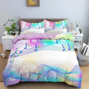 Parure de lit colorée note de musique. Bonne qualité, confortable et à la mode sur un lit dans une maison