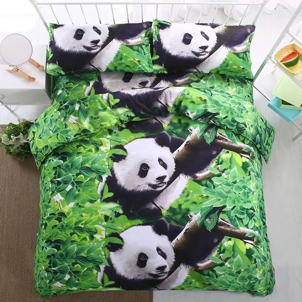 Parure de lit panda tout mignon vert 36874 ed16ff