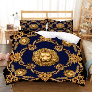 Parure de lit lion royal. Bonne qualité, confortable et à la mode sur un lit dans une maison