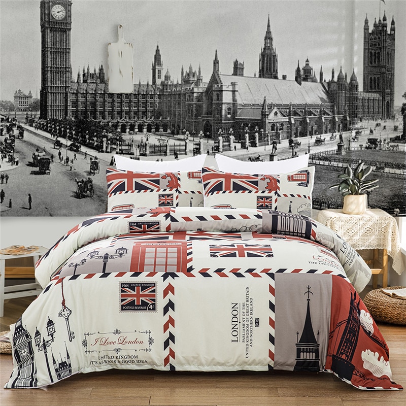 Parure De Lit Blanche Style Timbre London Ma Parure