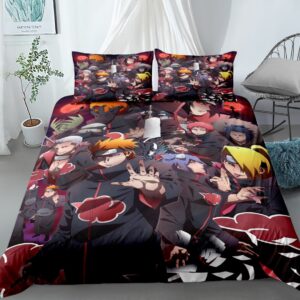 Parure de lit Akatsuki. Bonne qualité, confortable et à la mode sur un lit dans une maison