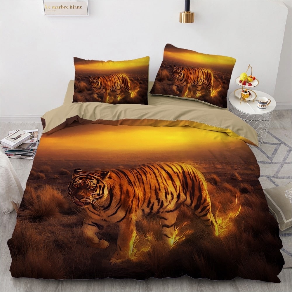 Parure de lit tigre coucher de soleil 43311 fc102f