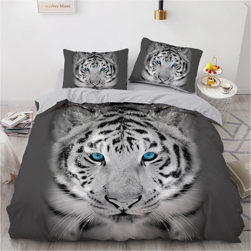 Parure de lit Tigre blanc avec des yeux bleus 43311 ffeb5b