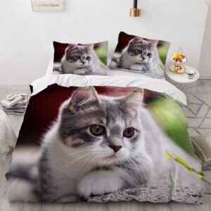 Parure de lit motif chaton mignon. Bonne qualité, confortable et à la mode sur un lit dans une maison