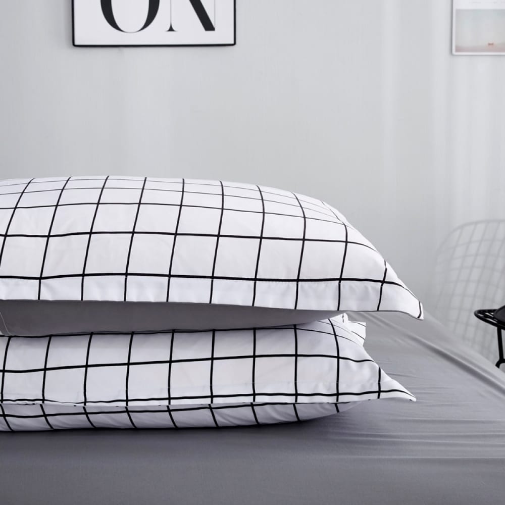 Parure de lit à carreaux minimaliste 6221 d2fbe0