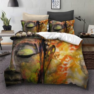 Parure de lit bouddha roi aux multiples couleurs, bonne qualité et à la mode sur un lit dans une maison