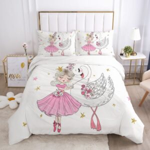 Parure de lit petite princesse avec une oie. Bonne qualité, confortable et à la mode sur un lit dans une maison