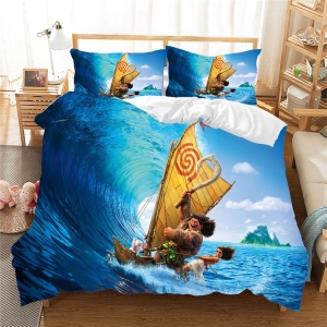Parure de lit Moana et Maui. Bonne qualité, confortable et à la mode sur un lit dans une maison
