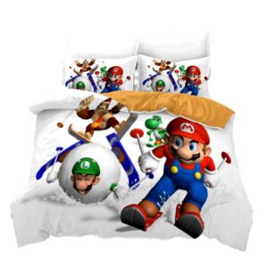 Parure de lit Mario au ski. Bonne qualité, confortable et à la mode sur un lit dans une maison