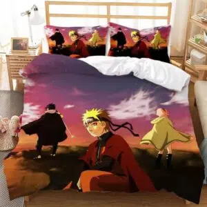 Parure de lit Naruto penseur pour garçon. Bonne qualité, confortable et à la mode sur un lit dans une maison