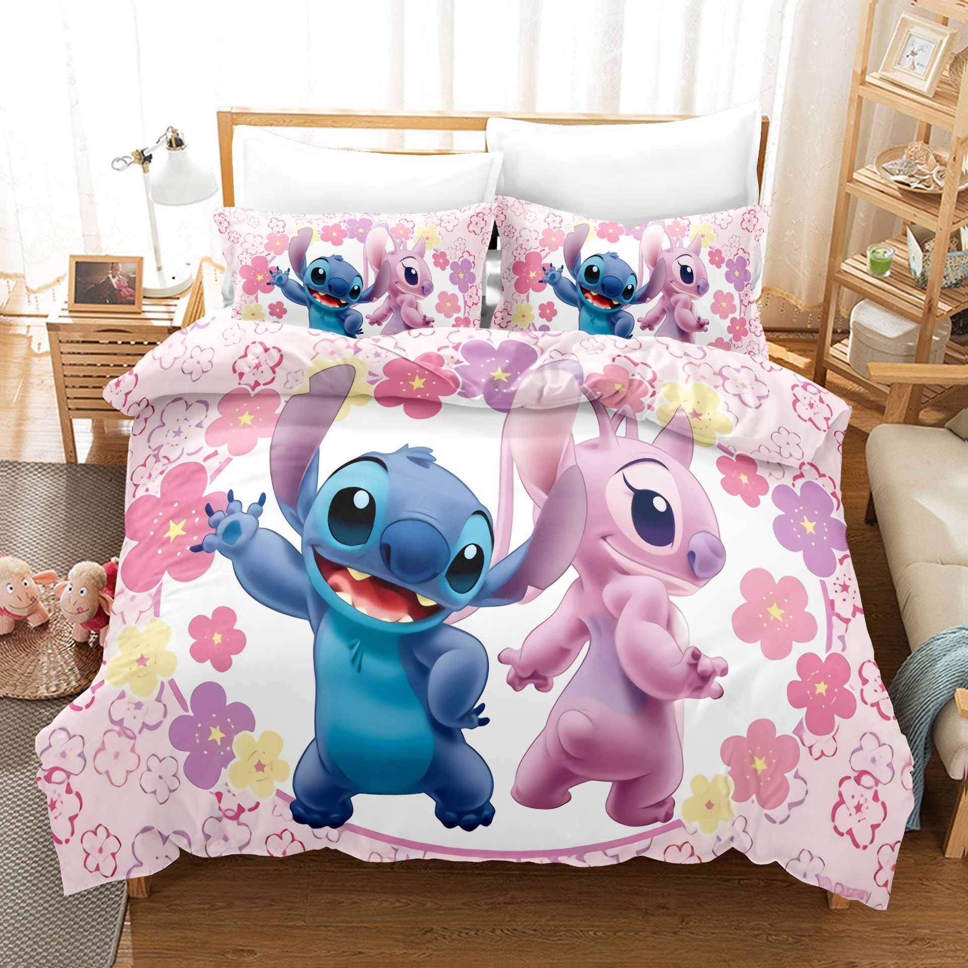 Parure de lit Disney Stitch et Angel en amoureux - Ma Parure