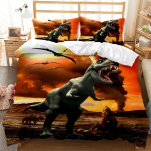 Parure de lit volcan et dinosaure