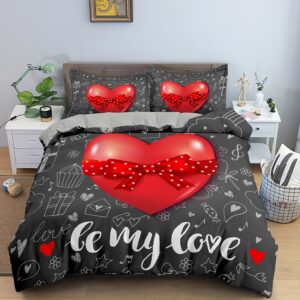 Parure de lit l'amour est un cadeau. Bonne qualité, confortable et à la mode sur un lit dans une maison