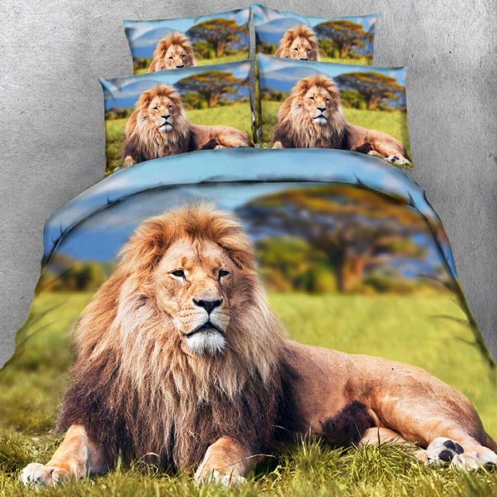 Parure de lit à motif lion 48350 7cbfa7