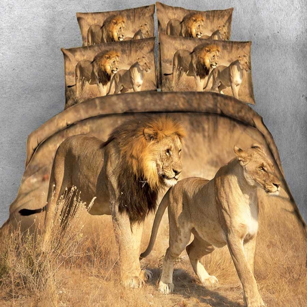 Parure de lit motif couple lion 48350 c4c14c