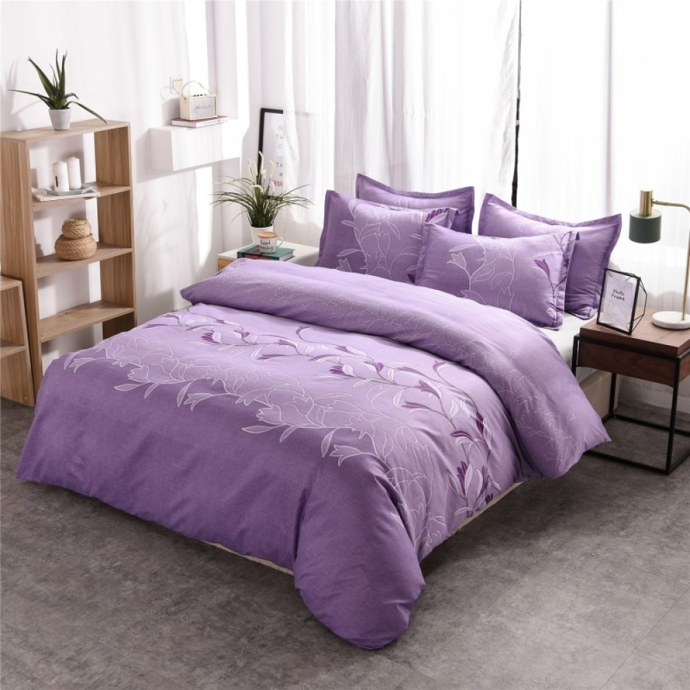 Parure de lit violette à motif floral unique 54425 bf56b2
