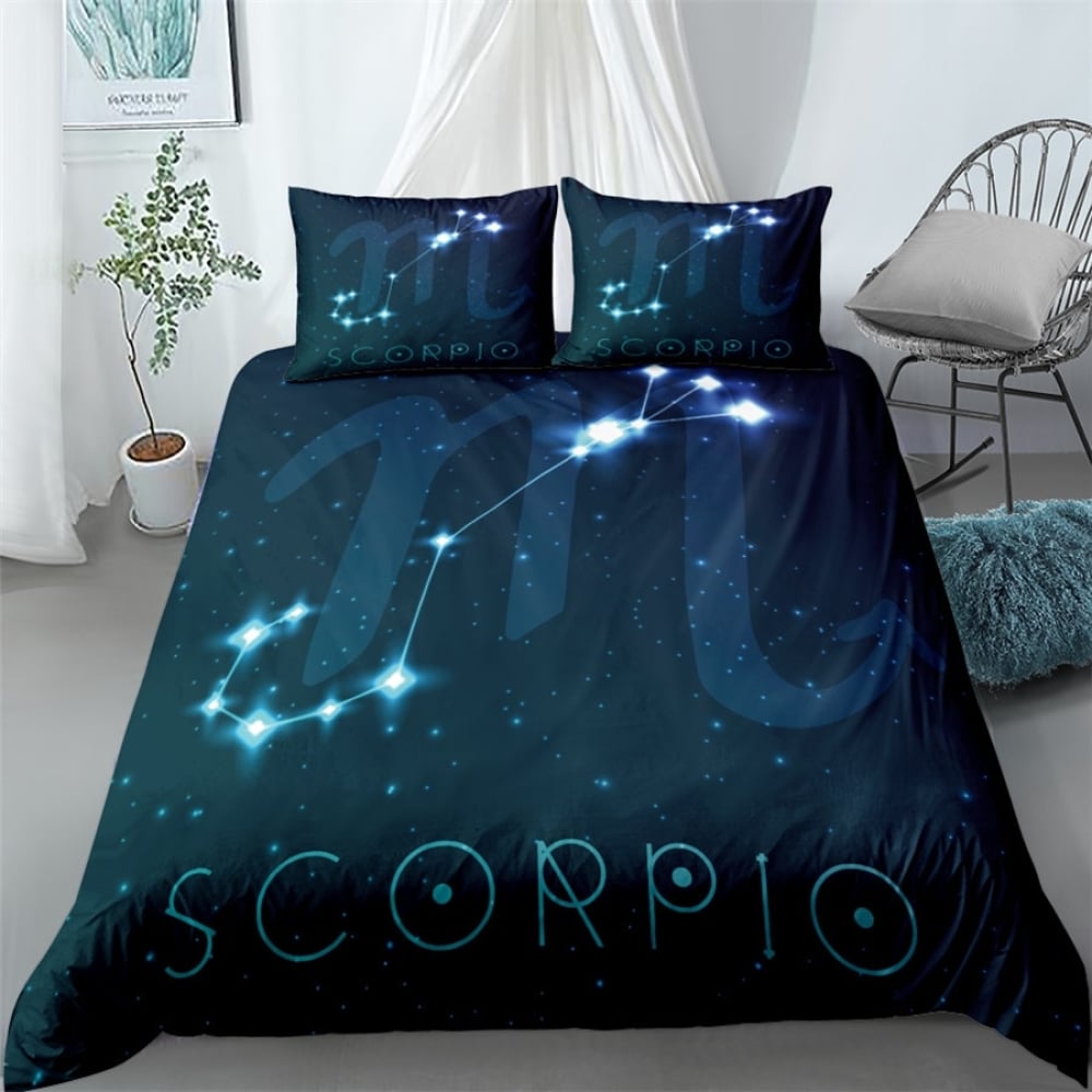Parure de lit bleue avec imprimé signe scorpion 56983 103dd8