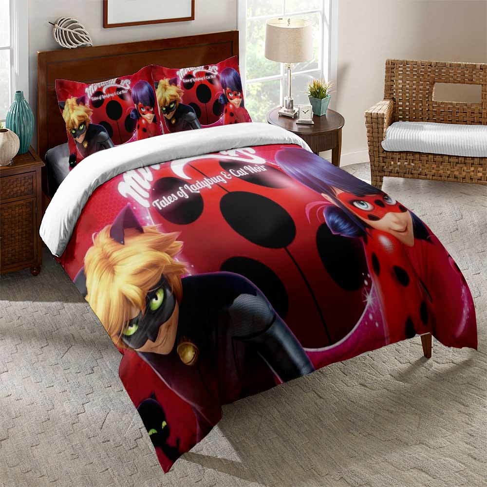 Parure de lit avec imprimé Ladybug et Chat noir 57662 af30d1