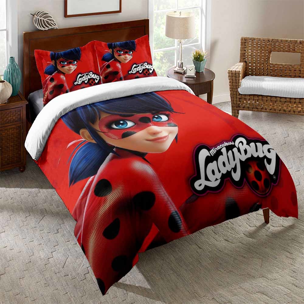 Parure de lit rouge avec imprimé Ladybug 57662 ce982e