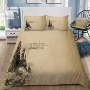 Parure de lit blanche dessin Aventure de Harry dans la nuit.Bonne qualité, confortable et à la mode sur un lit dans une maison