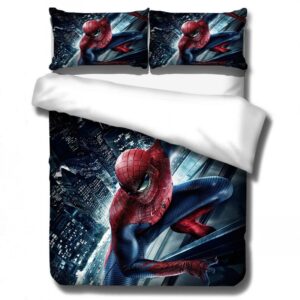Parure de lit Spiderman vaillant. Bonne qualité, confortable et à la mode sur un lit dans une maison