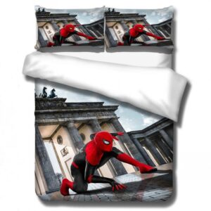 Parure de lit Spiderman vs Electro. Bonne qualité, confortable et à la mode sur un lit dans une maison