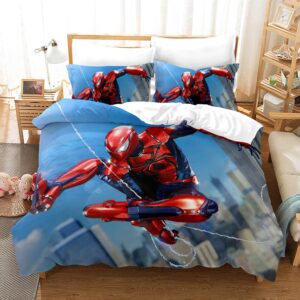 Parure de lit Spiderman super blindé. Bonne qualité, confortable et à la mode sur un lit dans une maison