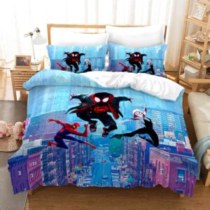 Parure de lit Spiderman nouvelle génération. Bonne qualité, confortable et à la mode sur un lit dans une maison