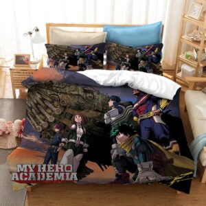 Parure de lit 2nde A de My Hero Academia. Bonne qualité, confortable et à la mode sur un lit dans une maison