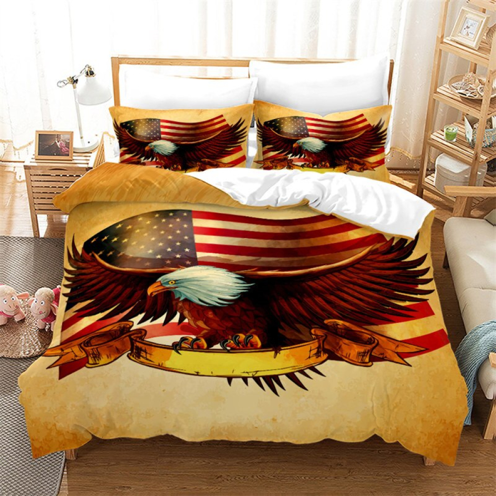 Parure de lit USA drapeau et aigle royal