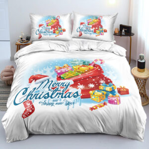 Parure de lit de Noël motif "Joyeux Noël" confortable