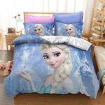 Jerry Fabrics Parure De Lit Enfant La Reine Des Neiges – Housse 140x200 Cm + Taie 70x90 Cm, 100% Coton Öko-Tex, Réversible Olaf Anna Elsa, Literie Fille Magique