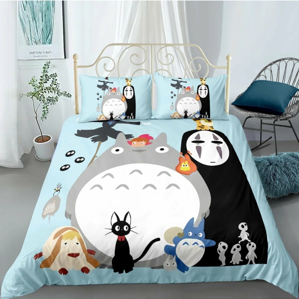 Parure de lit Totoro avec ses amis img Parure de lit Totoro avec ses amis 01