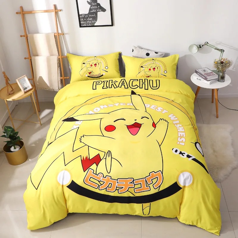 La parure de lit pokemon : parfaite pour la chambre des enfants !  Conseils et astuces img Parure de lit Pokemon jaune pour une personne 01