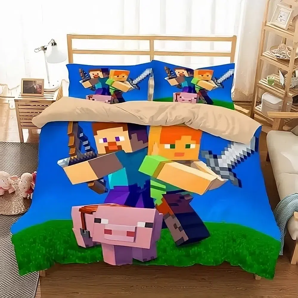 Parure de lit bleu Minecraft img Parure de lit bleu Minecraft 01.jpeg transformed