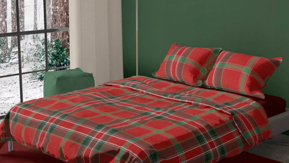 Parure de lit à motif écossais de Noël img Parure de lit ecossais de Noel 02