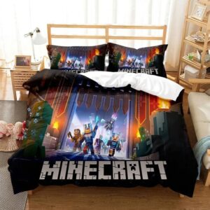 Parure de lit jeu vidéo Minecraft, dans une chambre à coucher