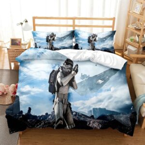 Parure de lit Star Wars à motif Stormtrooper, dans une chambre à coucher